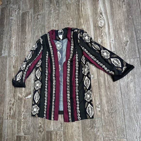 2/$18 SALE! Breli‎ Originals Womens Open Jacket Artsy Tribal Gypsy Rayon USA 10 - Picture 3 of 10